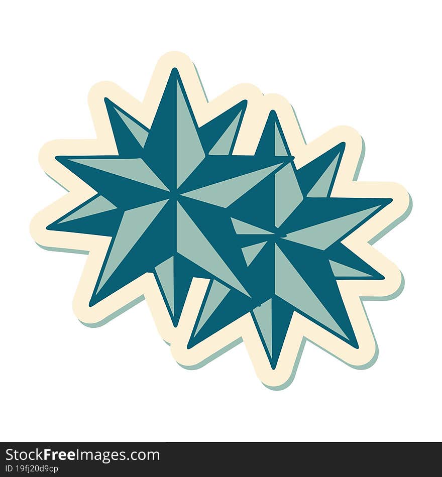 Tattoo Style Sticker Of Stars