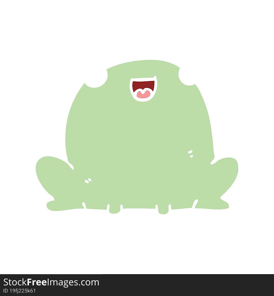 cute flat color style cartoon frog