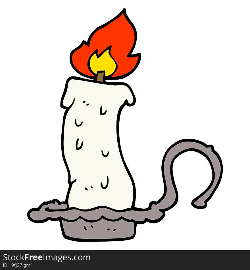 cartoon doodle burning candle