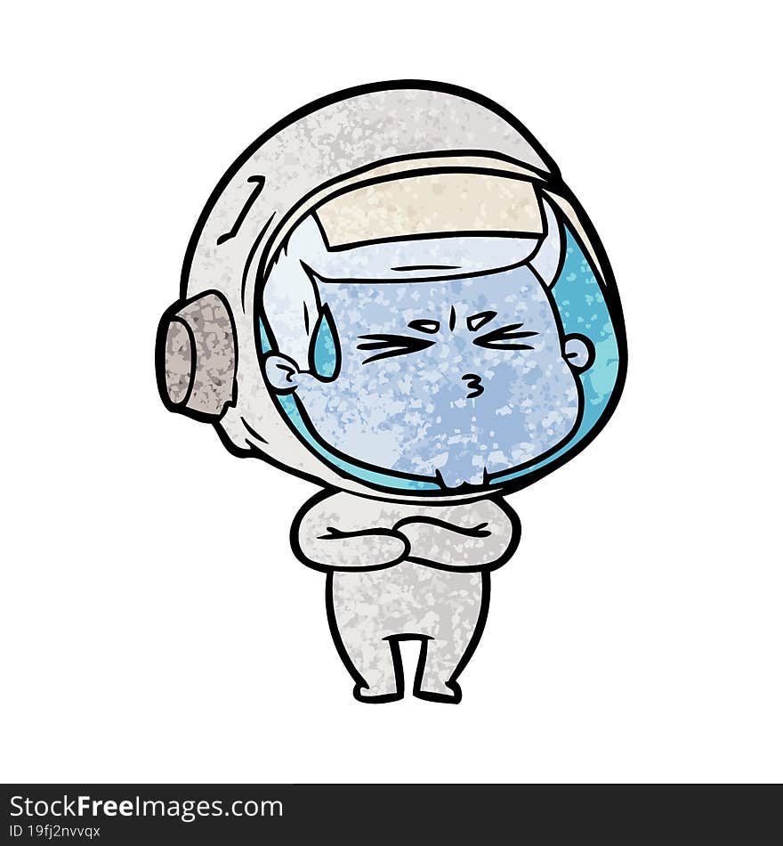 cartoon stressed astronaut. cartoon stressed astronaut