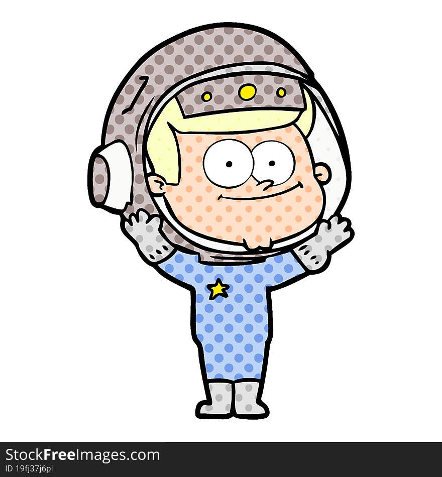 happy astronaut cartoon. happy astronaut cartoon