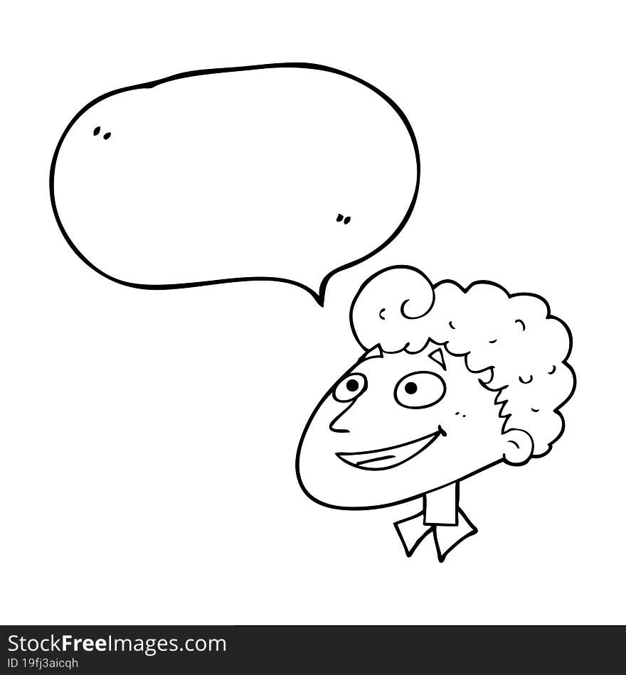 speech bubble cartoon happy man