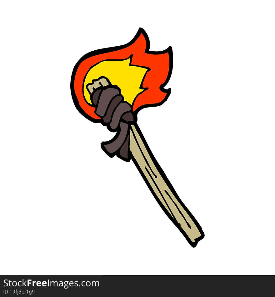 cartoon burning torch