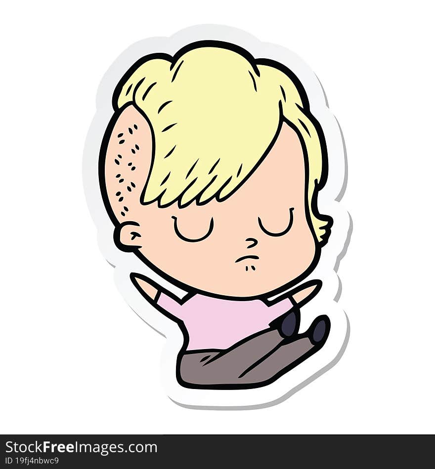 sticker of a cartoon woman