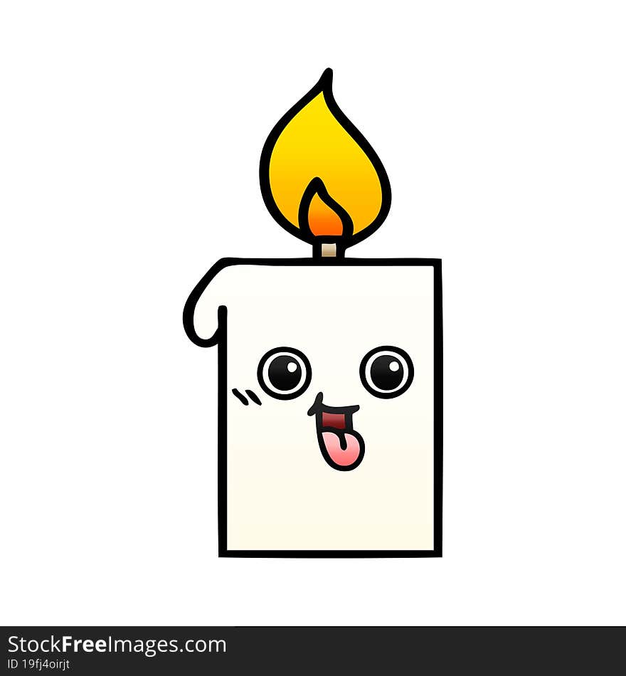 gradient shaded cartoon lit candle