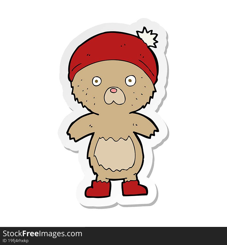 sticker of a cartoon cute teddy bear