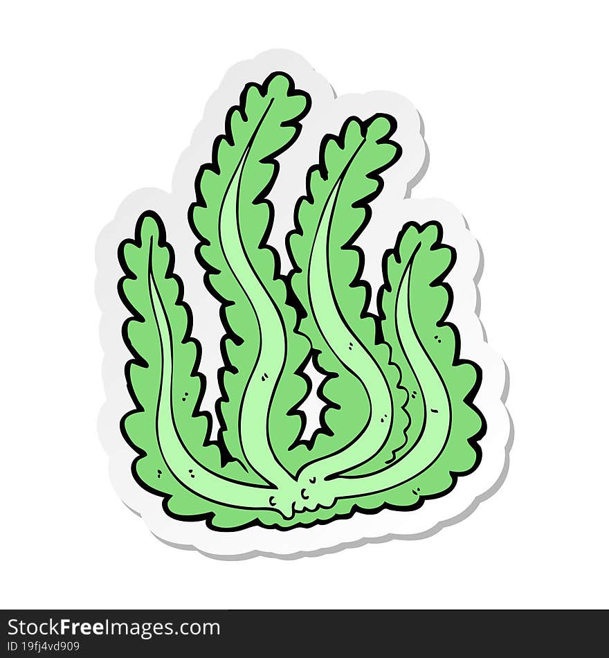 Sticker Of A Cartoon Seaweed