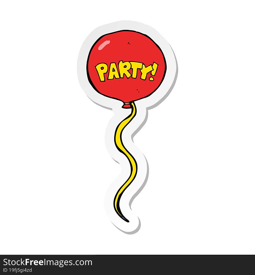 sticker of a cartoon party balloon