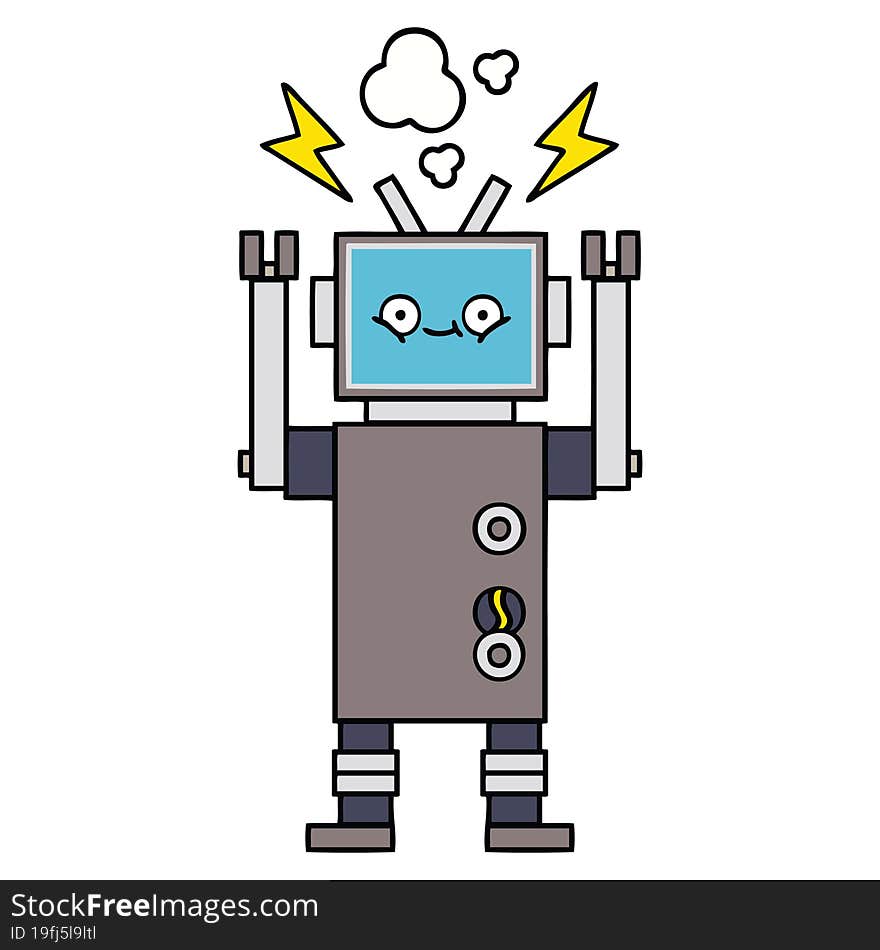 cute cartoon of a robot. cute cartoon of a robot