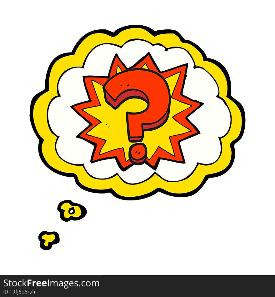 thought bubble cartoon question mark