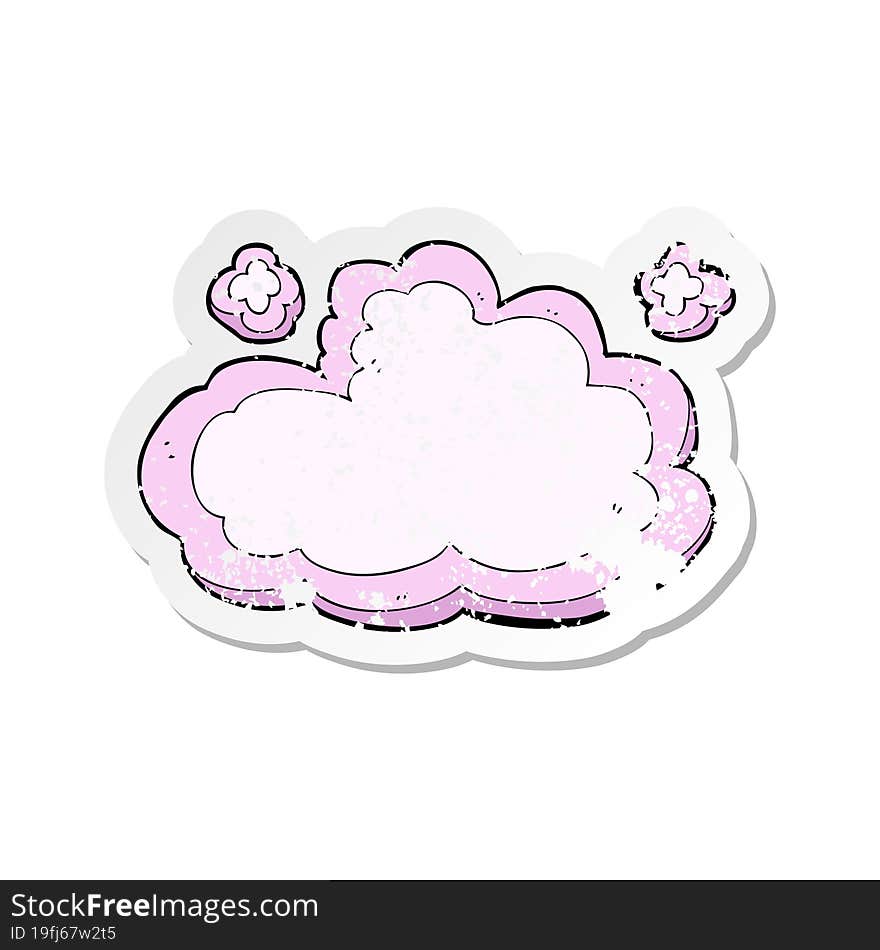 retro distressed sticker of a cartoon decorative cloud