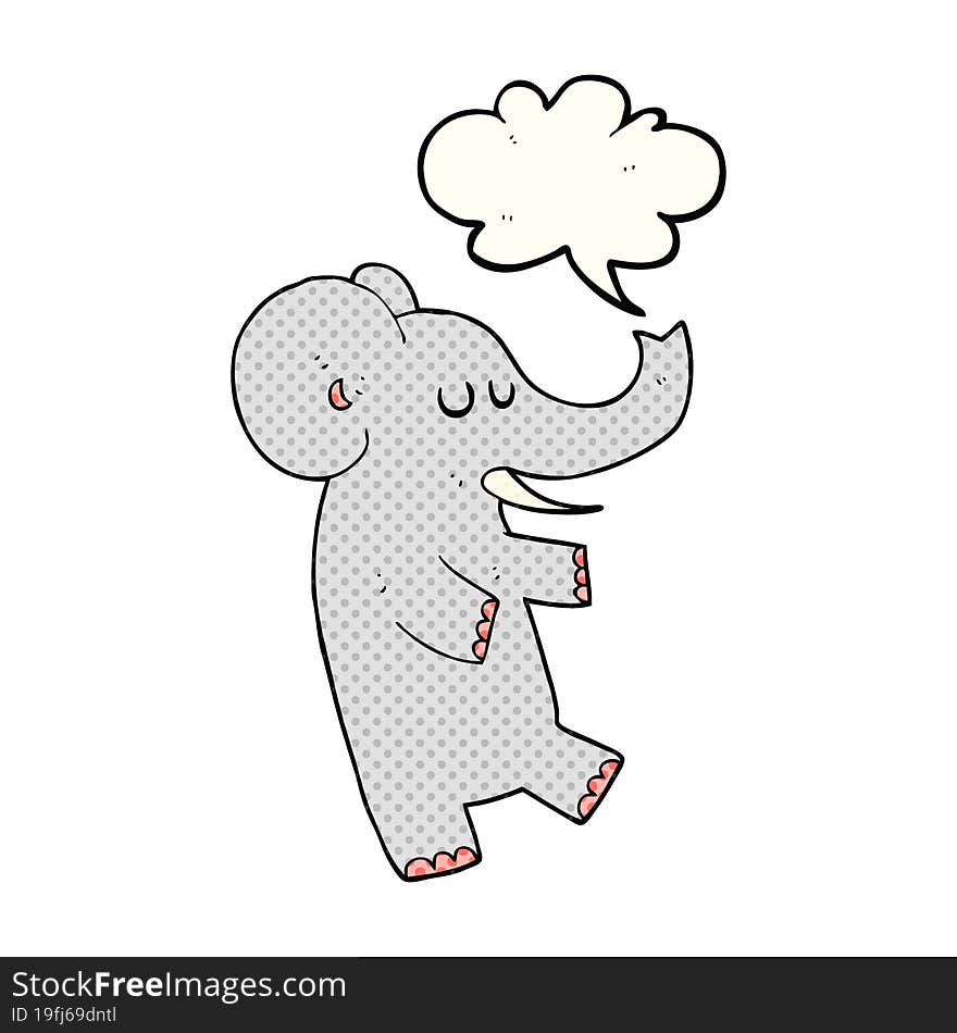 comic book speech bubble cartoon dancing elephant