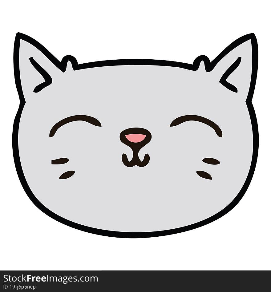 quirky hand drawn cartoon cat face