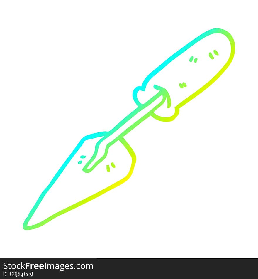 cold gradient line drawing cartoon trowel