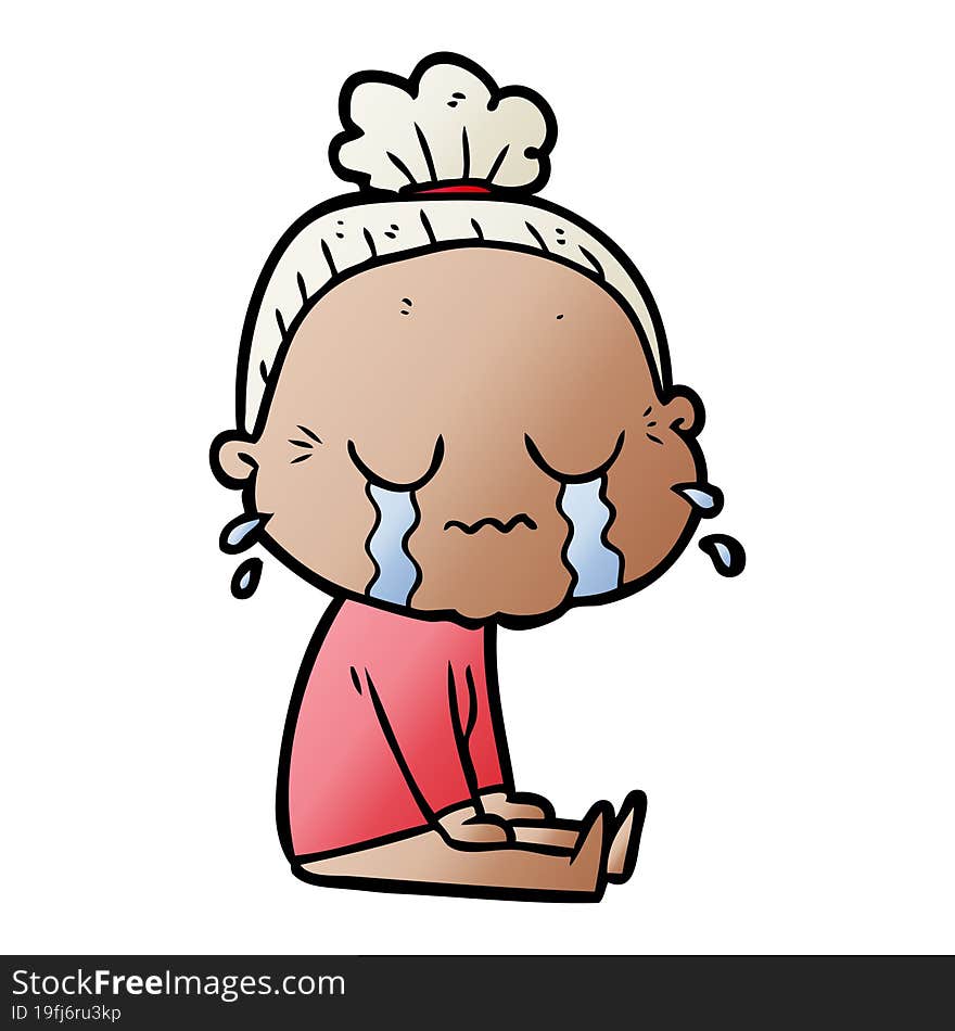 cartoon crying old lady. cartoon crying old lady