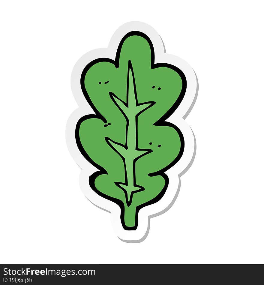 sticker of a cartoon leaf symbol