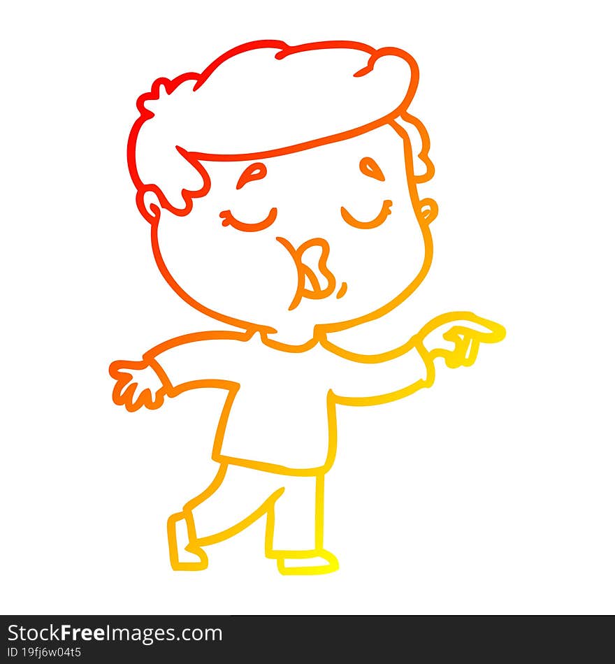 warm gradient line drawing of a cartoon man talking