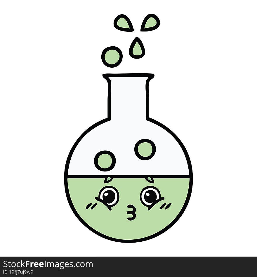 cute cartoon of a test tube. cute cartoon of a test tube