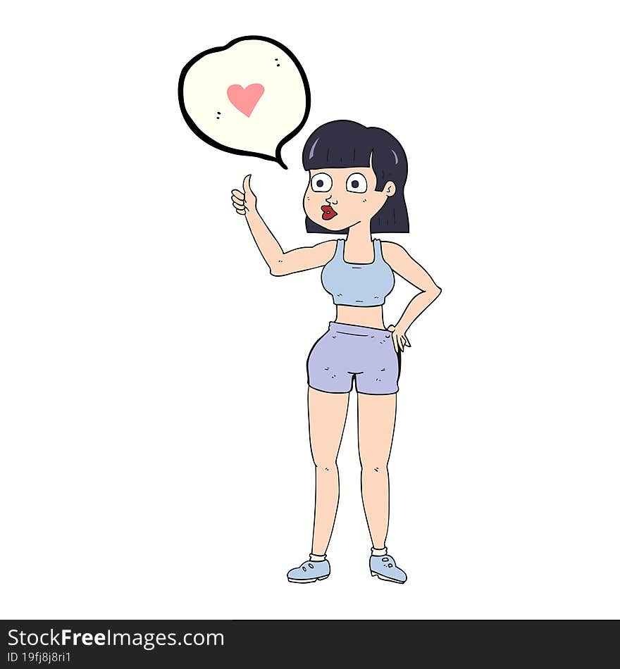 Speech Bubble Cartoon Gym Woman