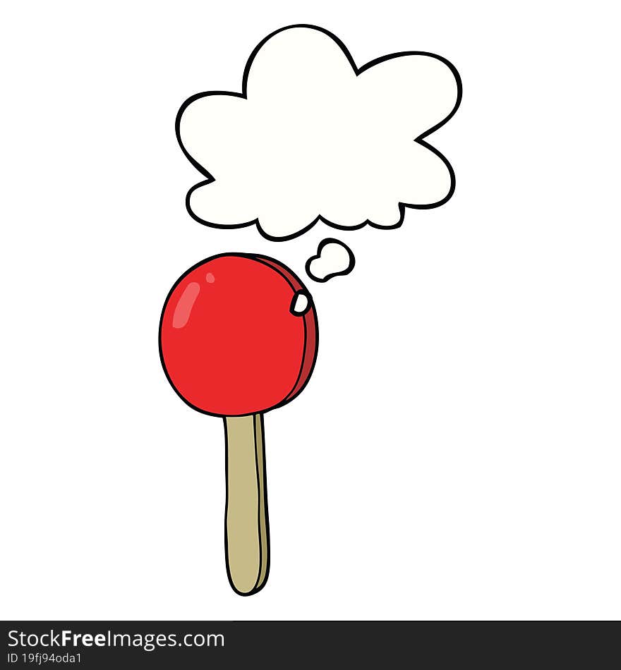 cartoon lollipop and thought bubble