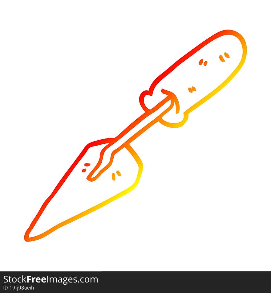 warm gradient line drawing cartoon trowel