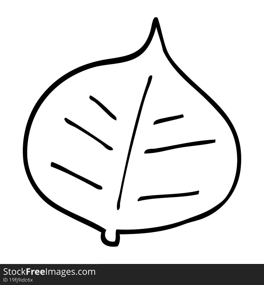 line drawing cartoon leaf