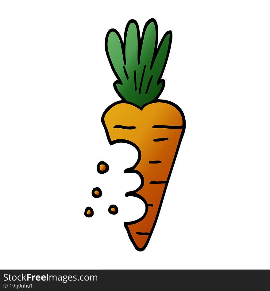 cartoon doodle carrot with bite marks