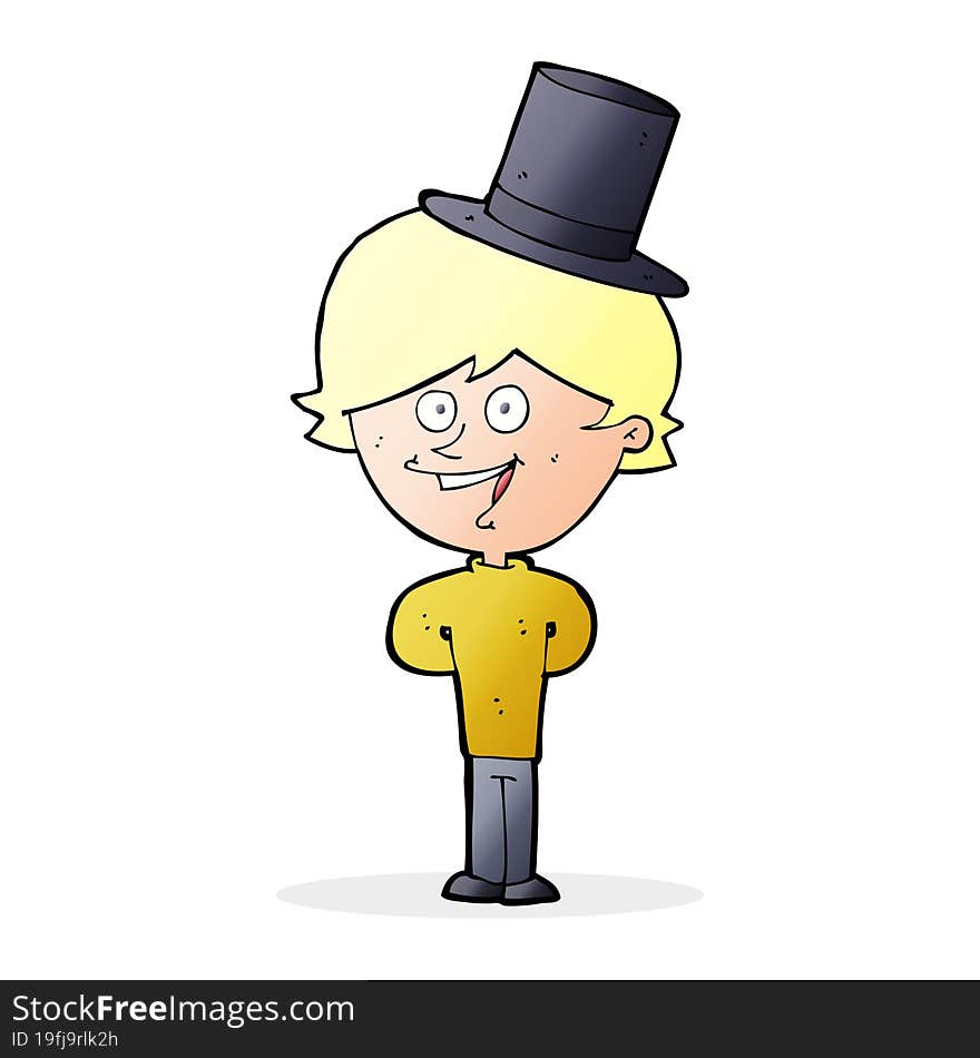 cartoon man wearing top hat