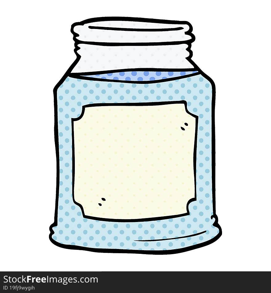 cartoon doodle candle in jar