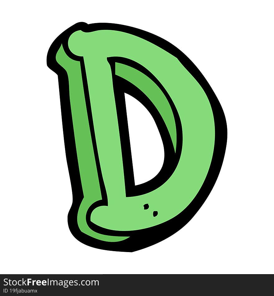 cartoon letter D