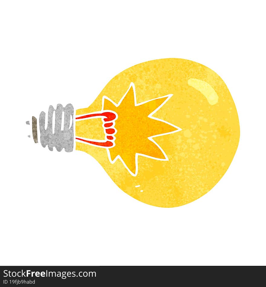 Retro Cartoon Light Bulb