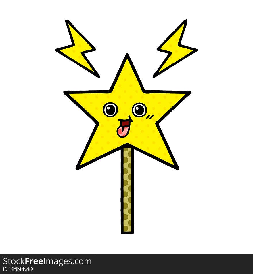 comic book style cartoon magic wand