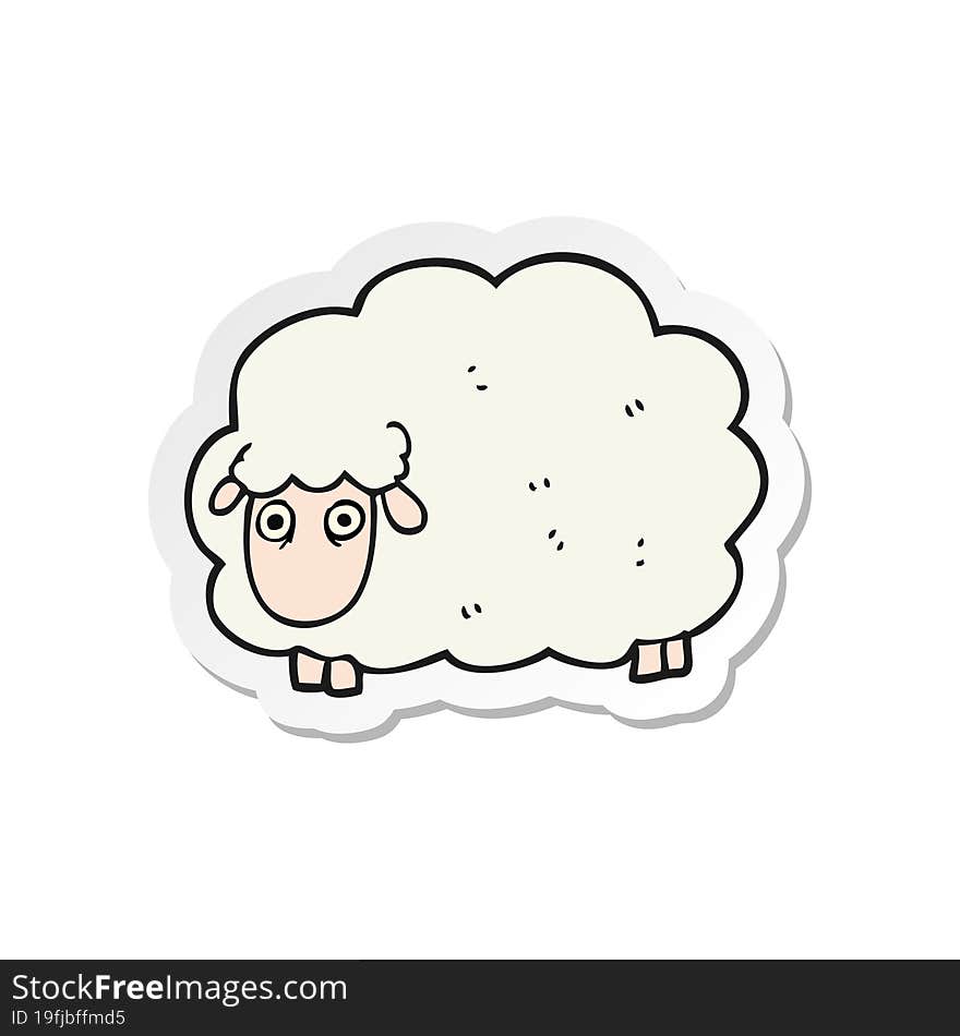 sticker of a cartoon farting sheep