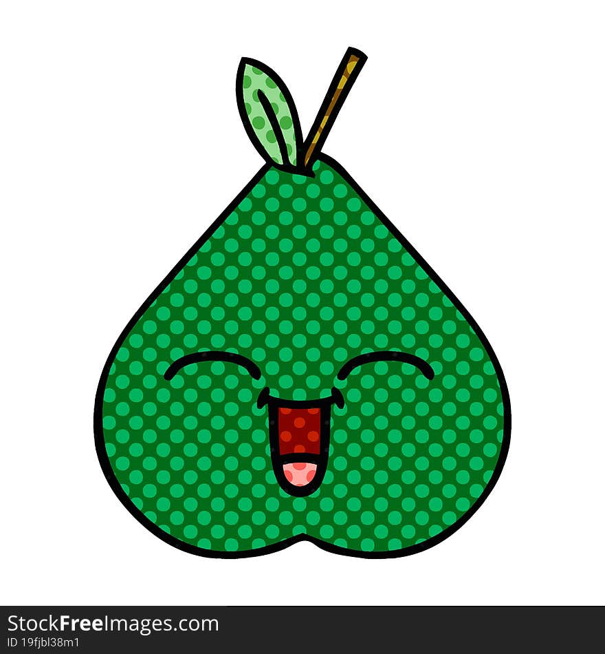 comic book style cartoon pear