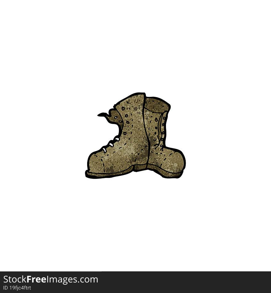 cartoon old work boots