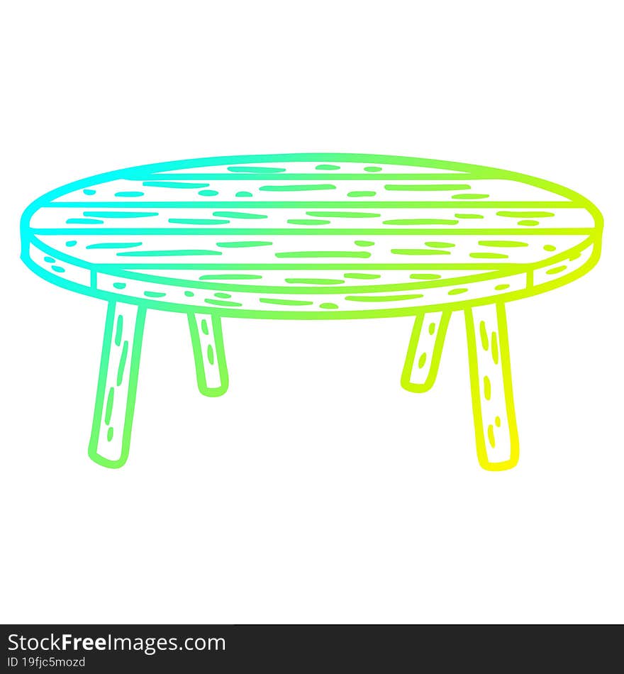 cold gradient line drawing wooden table