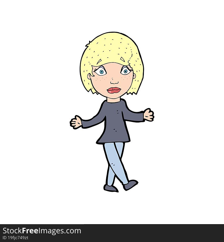 Cartoon Suprised Woman