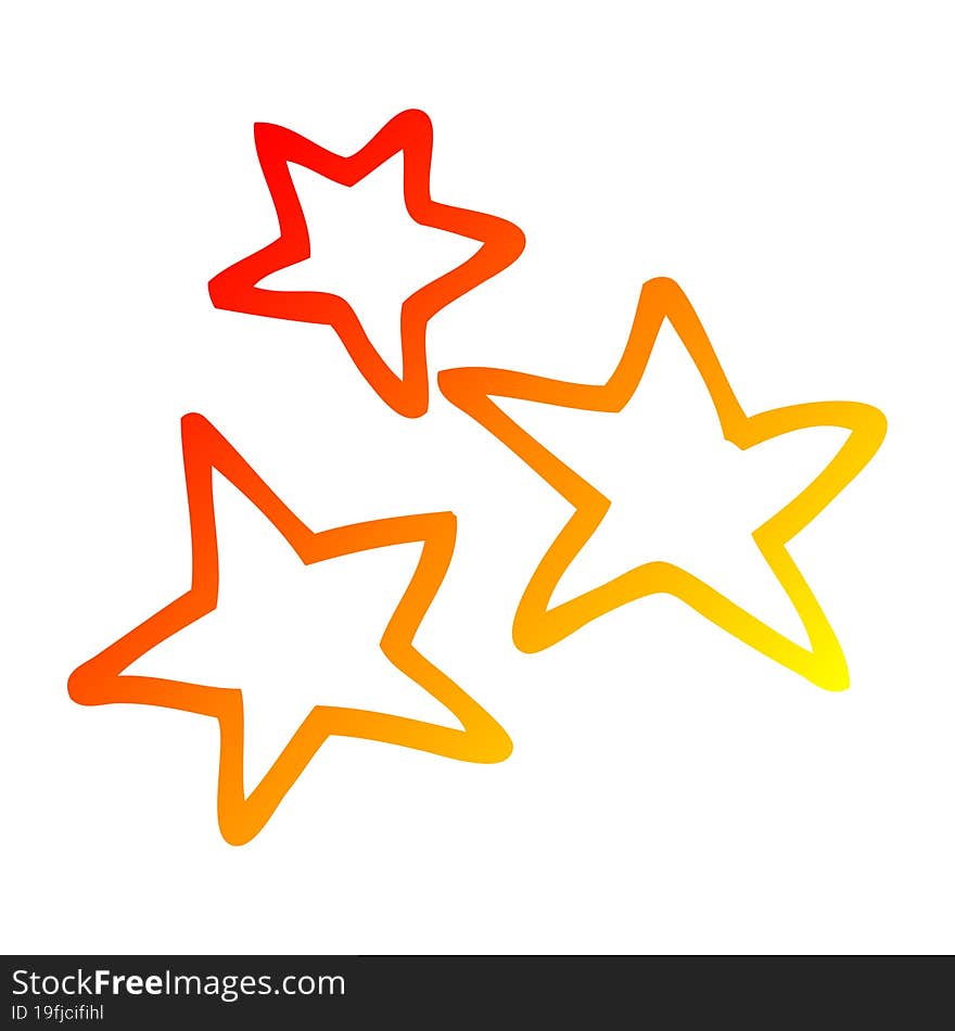 Warm Gradient Line Drawing Cartoon Star