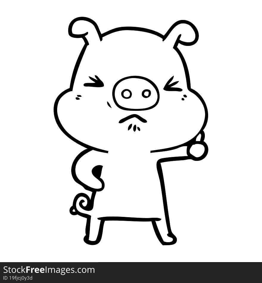 cartoon angry pig. cartoon angry pig