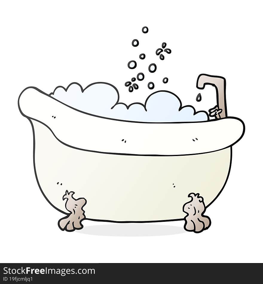 Cartoon Bath Full Of Water