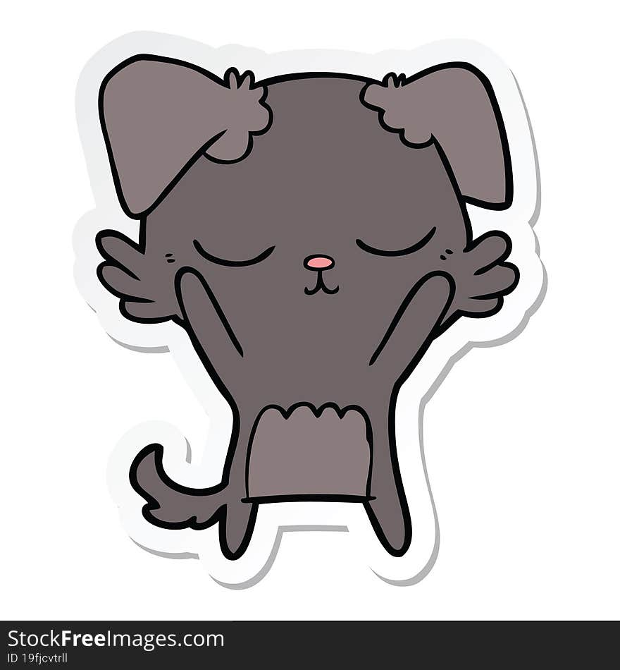 sticker of a cute cartoon dog