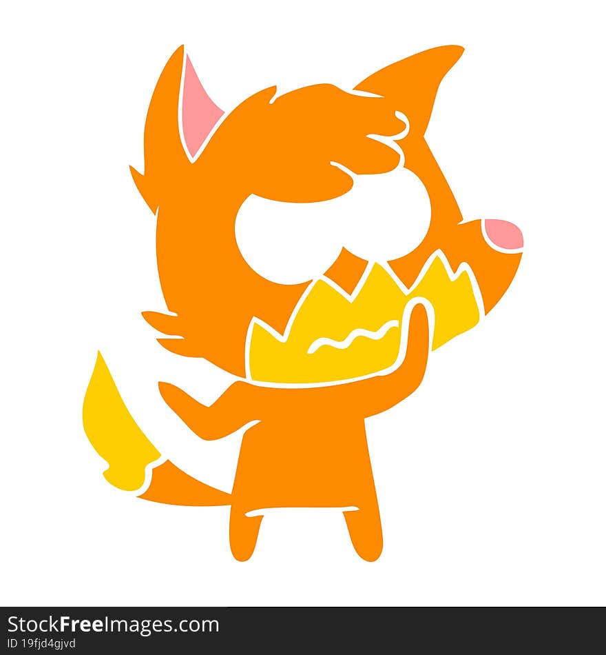 Flat Color Style Cartoon Annoyed Fox