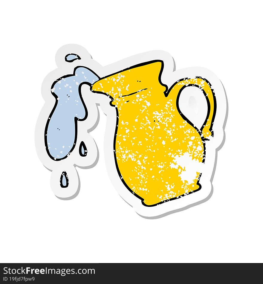 retro distressed sticker of a cartoon water jug