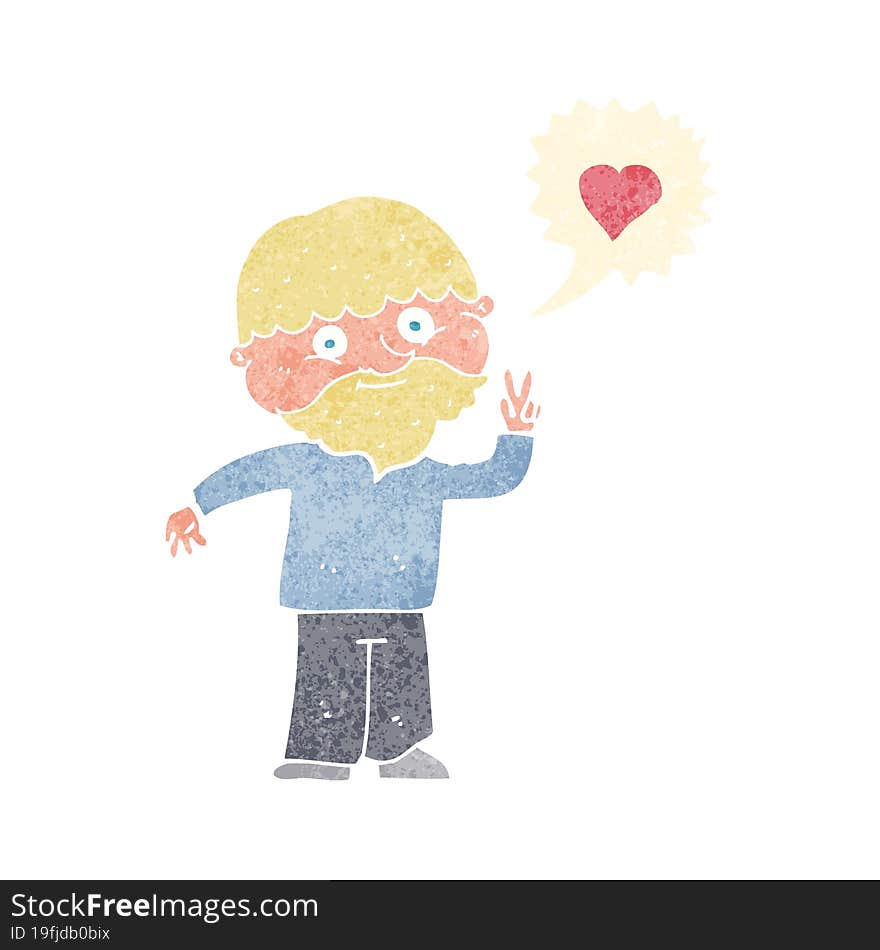 cartoon bearded man talking about love. cartoon bearded man talking about love