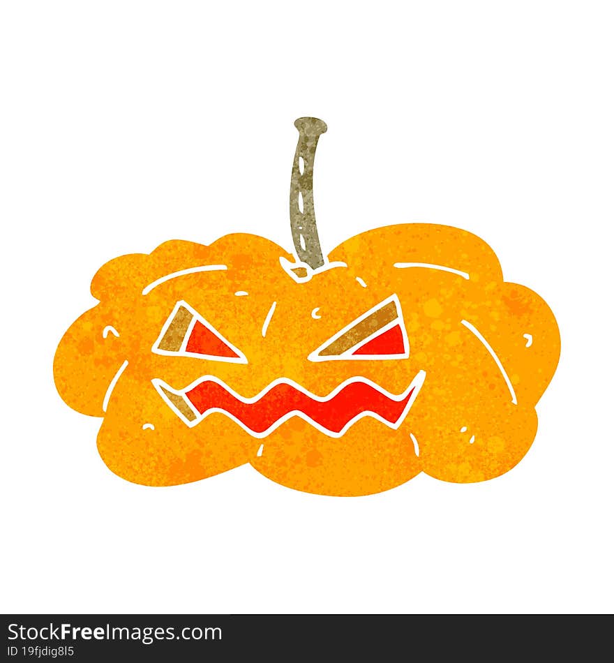 retro cartoon halloween pumpkin