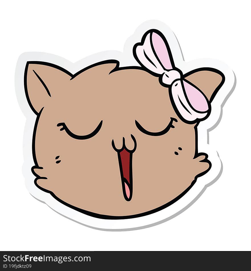 sticker of a cartoon cat face