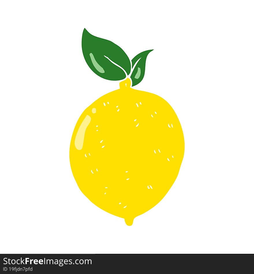 Flat Color Illustration Of A Cartoon Lemon