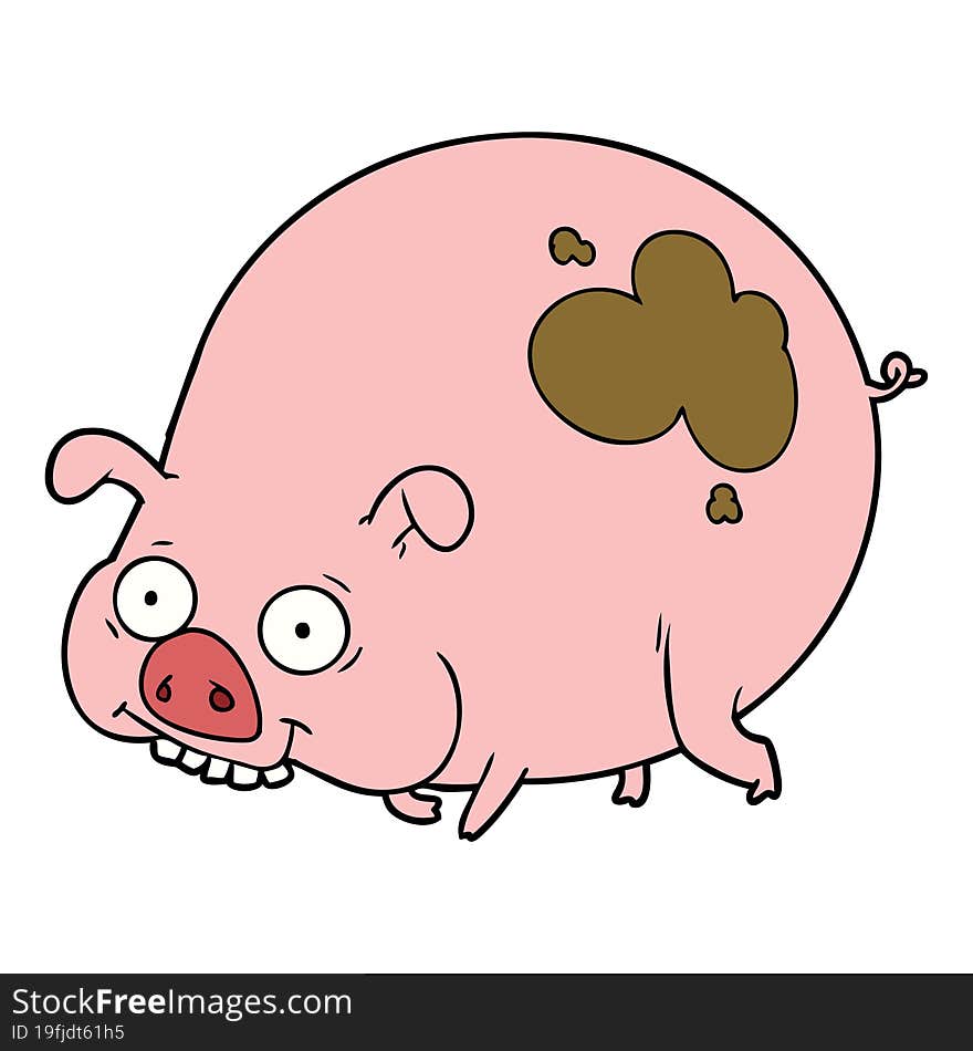 cartoon muddy pig. cartoon muddy pig