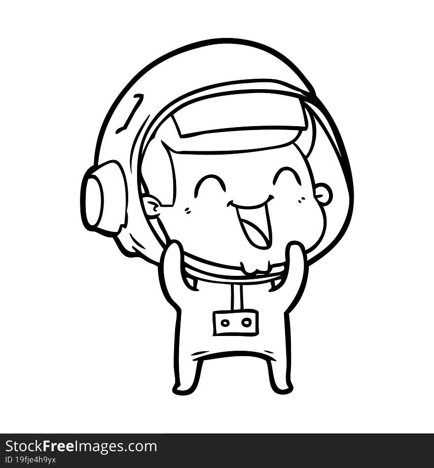 happy cartoon astronaut. happy cartoon astronaut