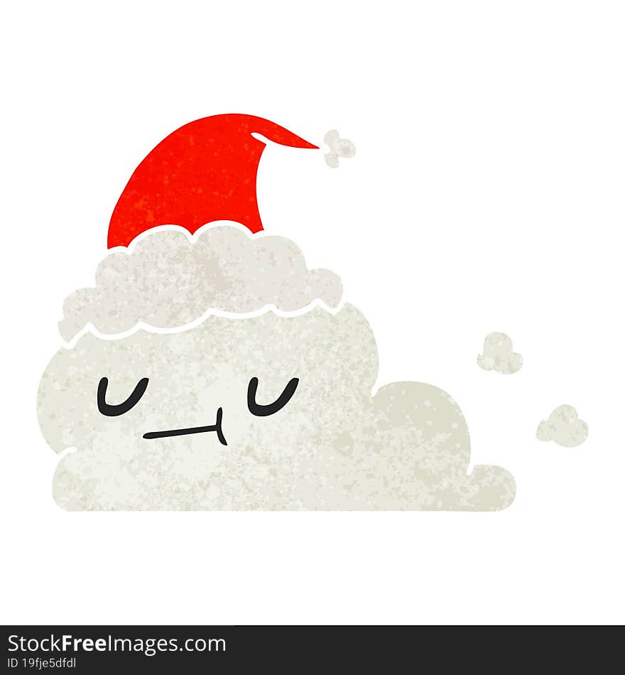 Christmas Retro Cartoon Of Kawaii Cloud